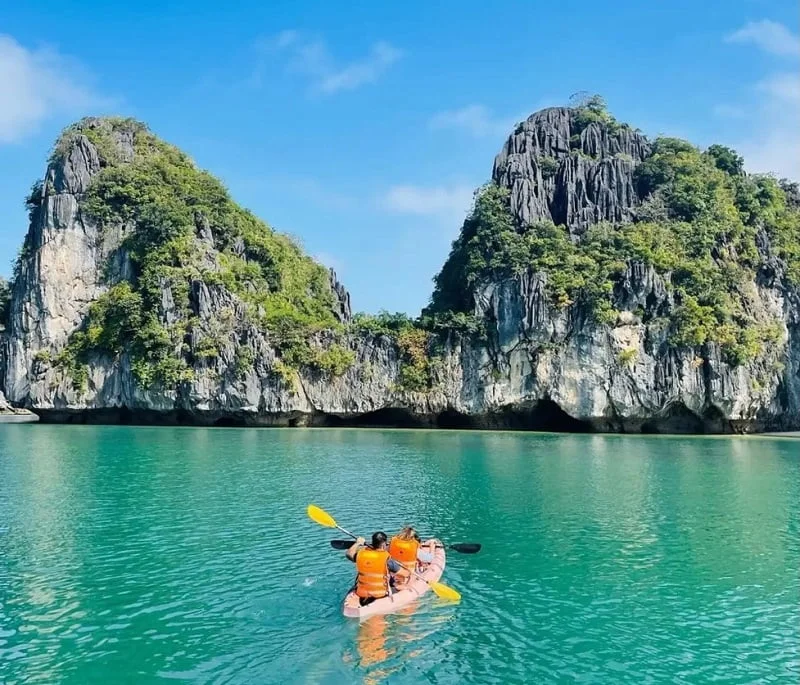 Kayaking in Halong Bay – one of the most exciting activities for travelers searching what to do in Halong Bay