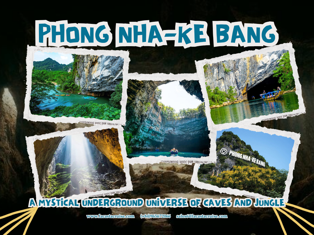 Phong Nha – Ke Bang National Park with limestone mountains, caves, and emerald rivers, one of the unforgettable places in Vietnam and a UNESCO cultural heritage site.