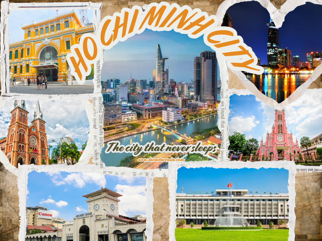 Ho Chi Minh City skyline with Notre-Dame Cathedral and bustling streets, showcasing a dynamic urban hub and one of the unforgettable places in Vietnam for first-time travelers.