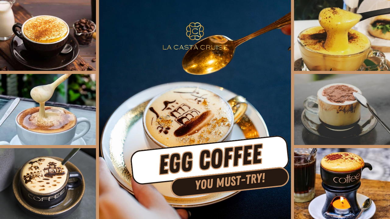 Vietnamese egg coffee with creamy foam on top