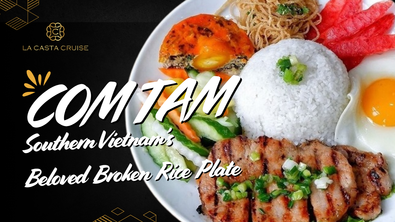 Vietnamese broken rice with grilled pork and egg