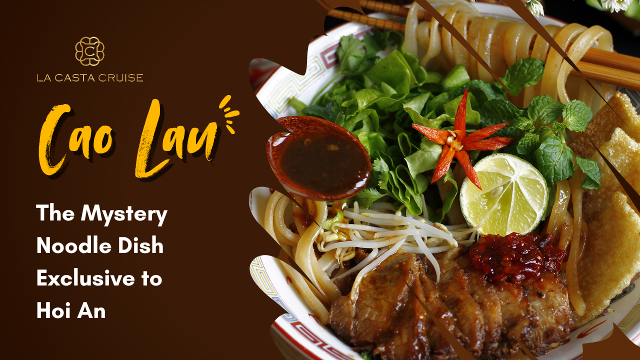 Cao Lau noodles from Hoi An with pork and herbs