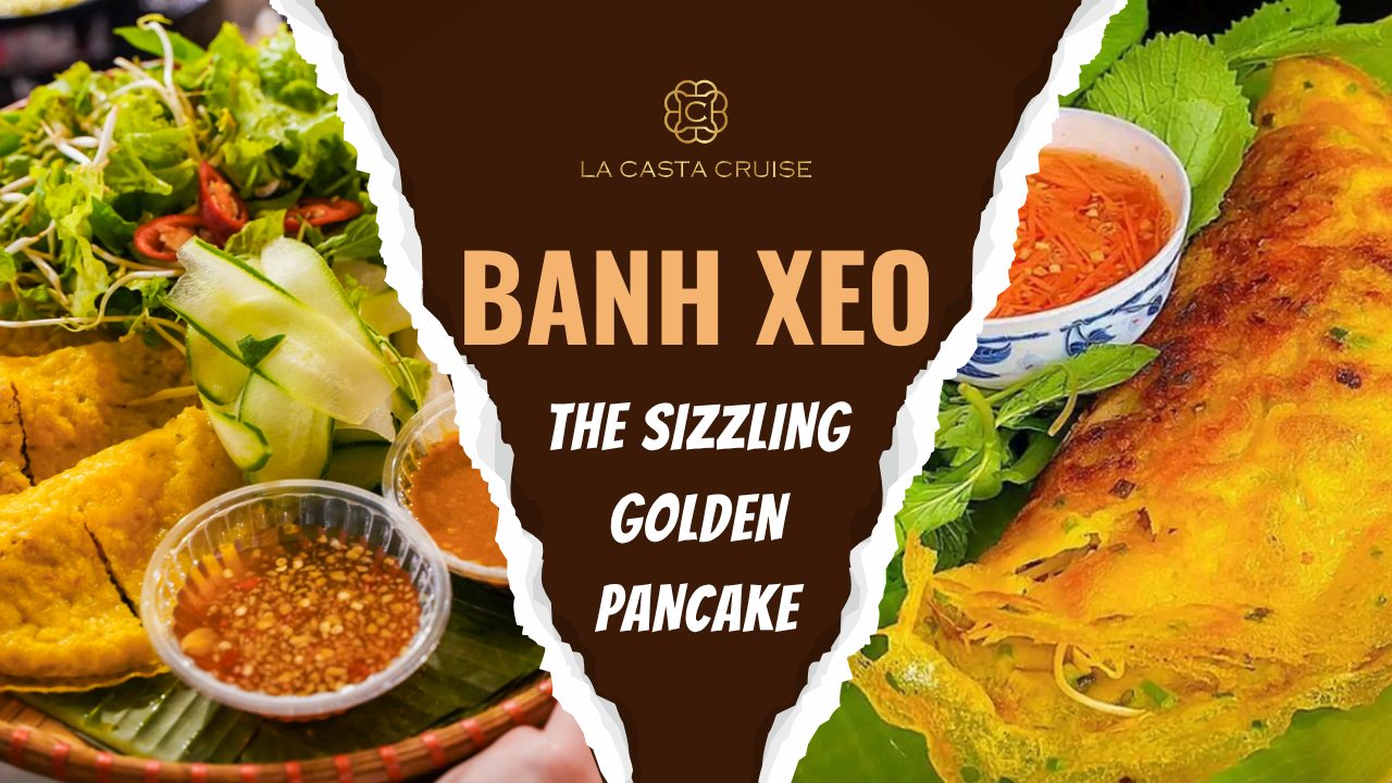 Vietnamese crispy pancake with shrimp, pork, and bean sprouts