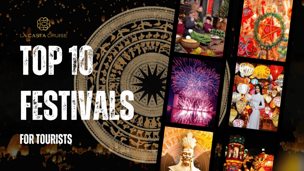 Colorful lanterns, parades, and traditional performances showcasing the vibrant culture of Vietnam’s top festivals.