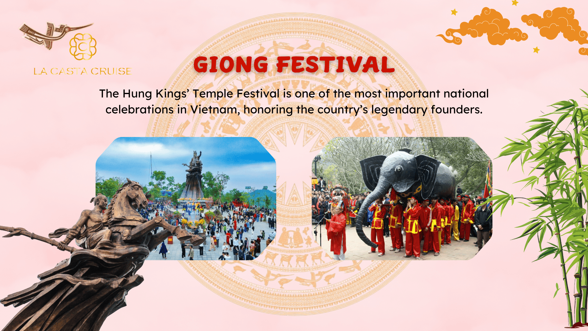 Traditional parade reenacting Saint Giong’s victory, showcasing heroic culture in one of the UNESCO-recognized Vietnam festivals for tourists.