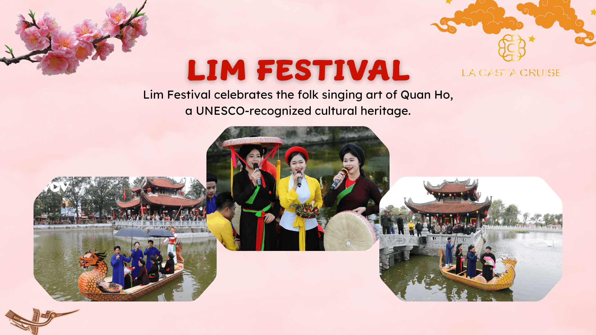 Quan ho folk singers performing in traditional costumes at Lim Festival, a cultural treasure among Vietnam festivals for tourists.