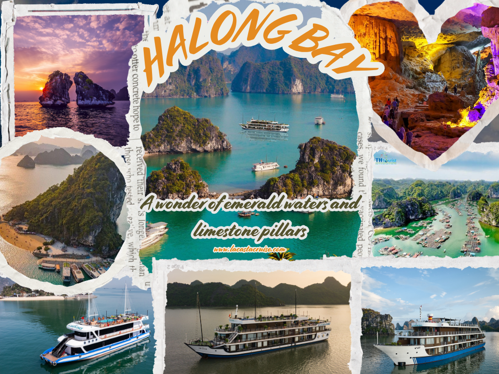 Luxury La Casta Cruise sailing through Ha Long Bay, showcasing limestone karsts and emerald waters — one of the most unforgettable places in Vietnam and a must-experience Halong Bay luxury cruise