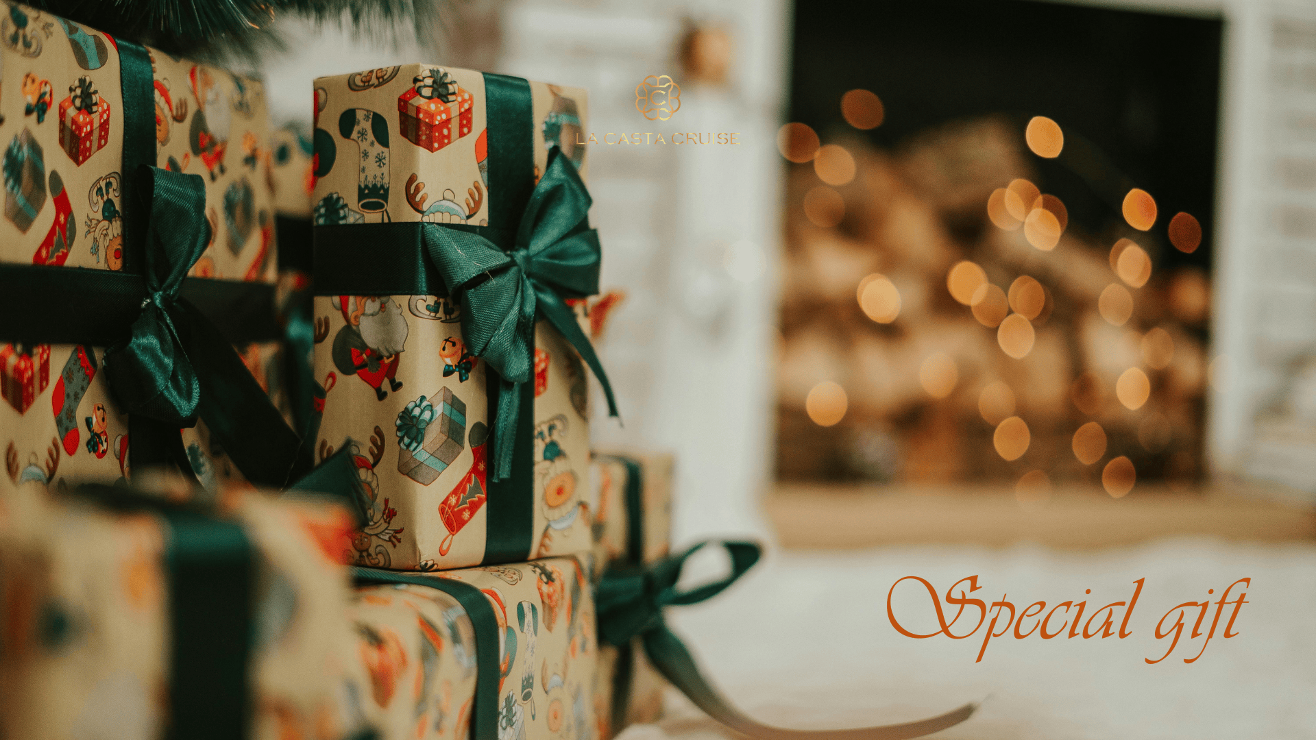 Traditional Vietnamese gift box with red ribbon on La Casta Cruise