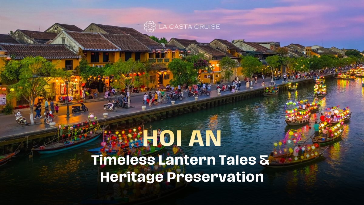 Glowing traditional silk lanterns illuminating Hoi An Ancient Town at night