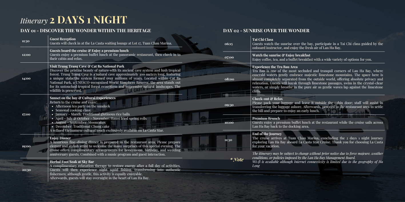 Itinerary La Casta Star cruise