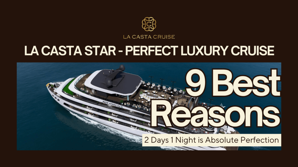 La Casta Star luxury crusie navigating the emerald waters of a Lan Ha Bay luxury cruise 2 days 1 night itinerary