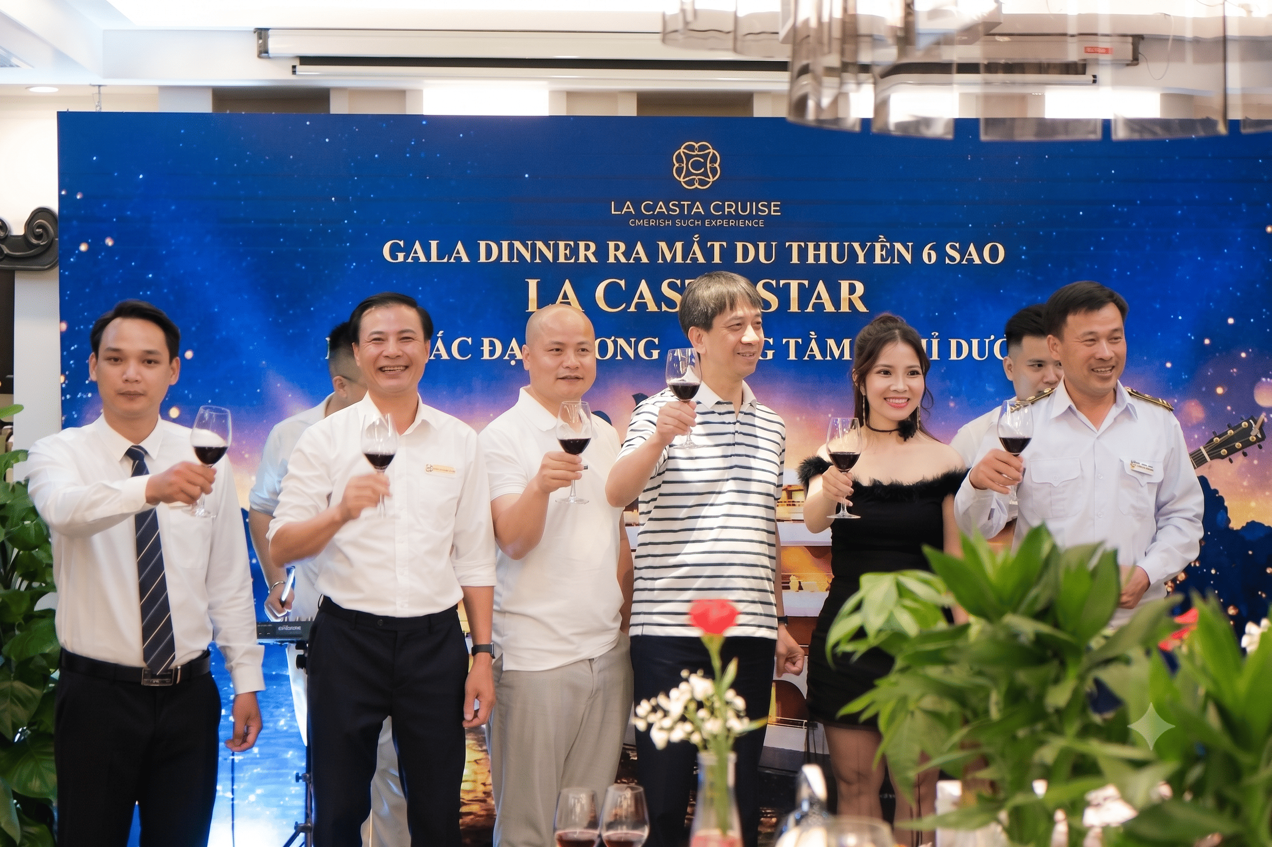 Executive management team delivering a visionary speech during the La Casta Star Gala Dinner